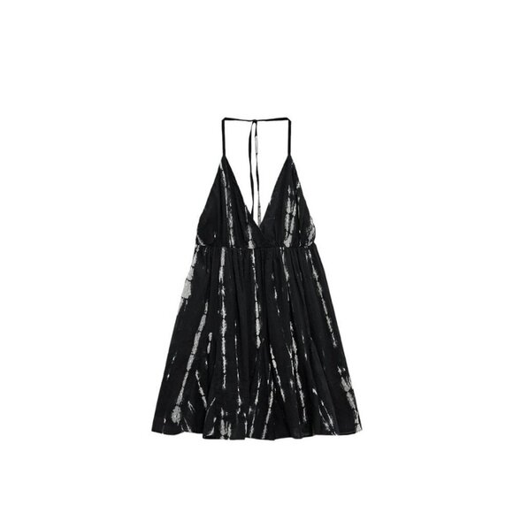 ZARA TIE-DYE PRINT DRESS ECRU / BLUE SIZE XS | 7200/360 - Picture 1 of 4